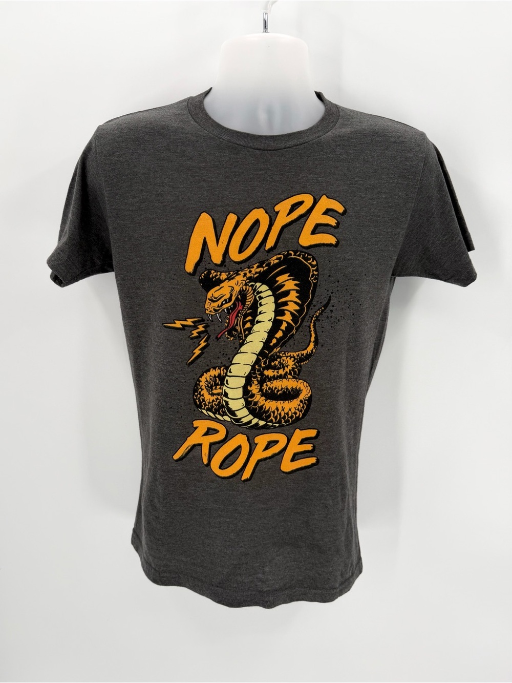Nope Rope Snake Tshirt Mens S Dark Gray Graphic Short Slv In Your Face Apparel